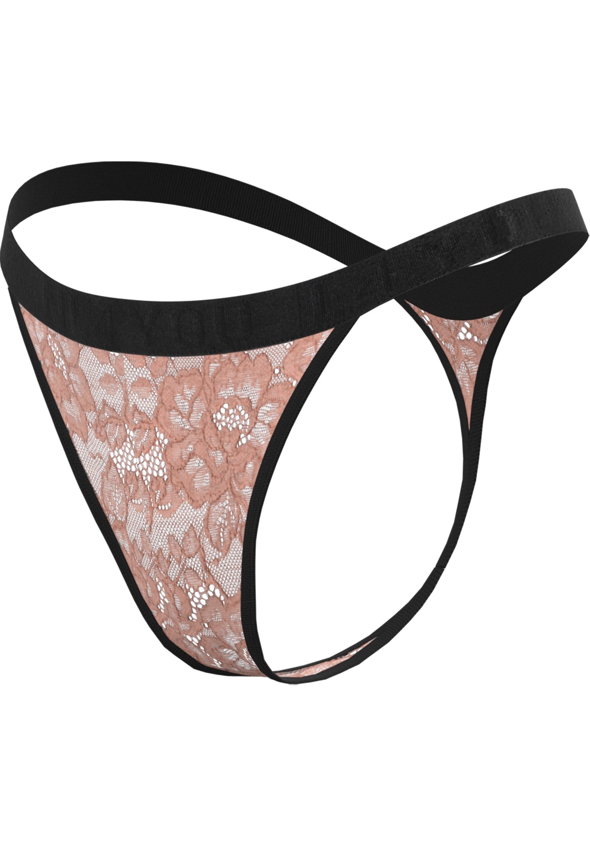 "Athena" - Tanga din dantelă în culoarea piersică