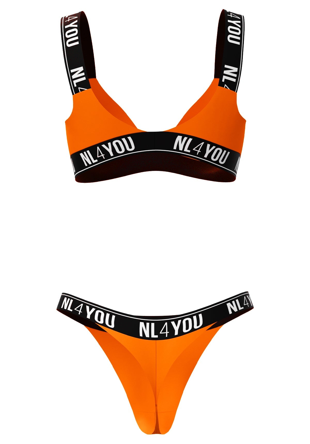 Seniora Neon Orange - Costum de baie triunghiular Neon Orange Set de 2 piese: braletă și braziliancă