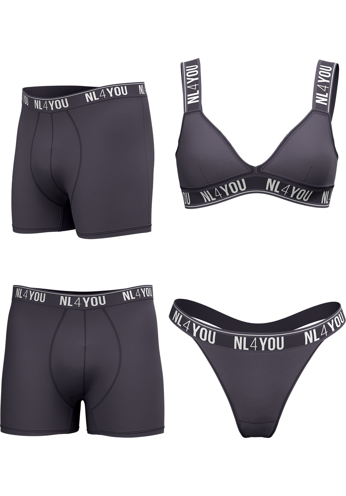 "Matching Couple Set" - Pachet promoțional de lenjerie intimă pentru cupluri: Set pentru femei + 2 boxeri pentru bărbați, culoare la alegere