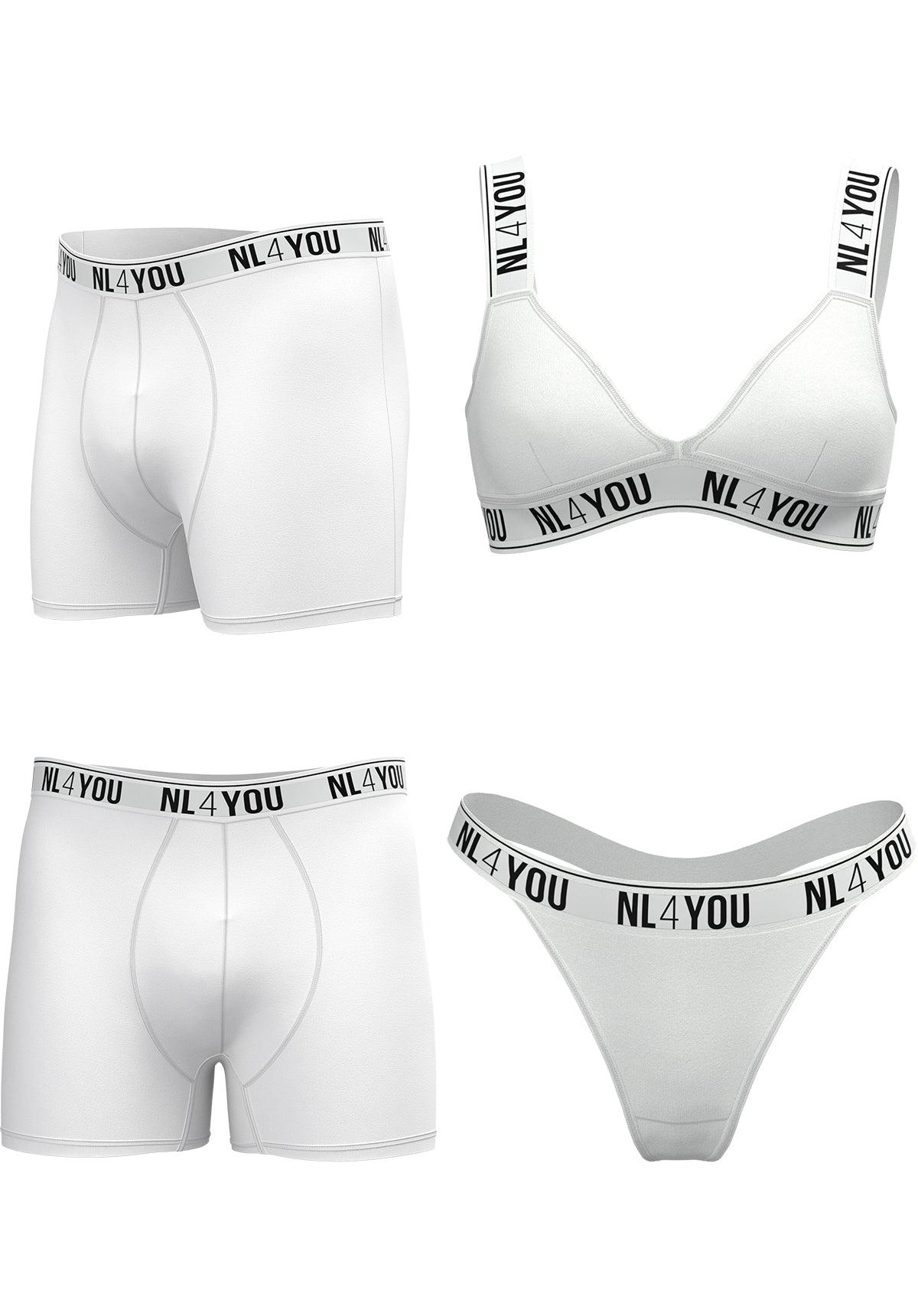 "Matching Couple Set" - Pachet promoțional de lenjerie intimă pentru cupluri: Set pentru femei + 2 boxeri pentru bărbați, culoare la alegere