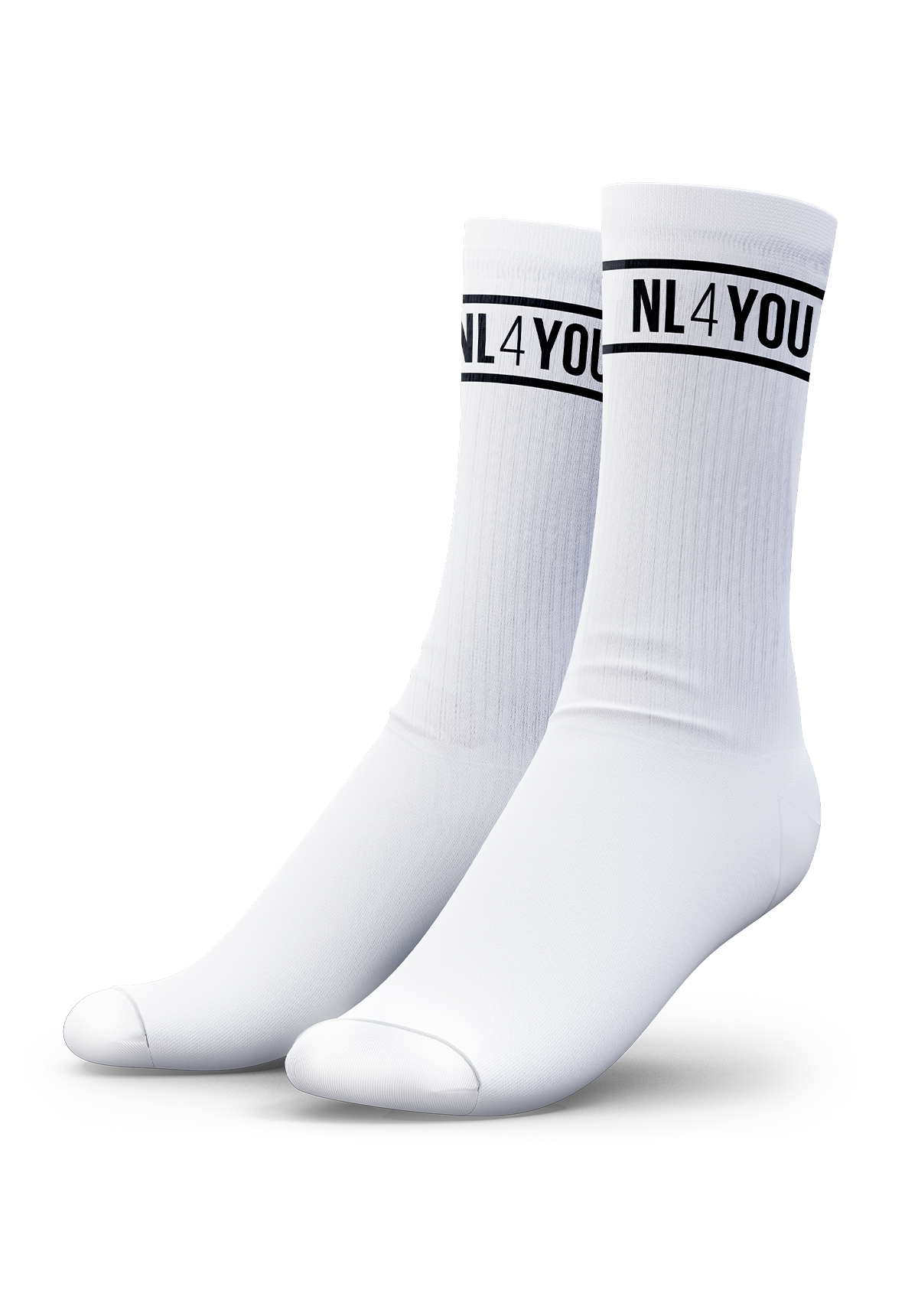 "Signature Stripe" - Șosete lungi albe