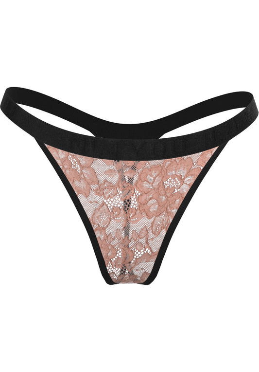 "Athena" - Tanga din dantelă în culoarea piersică