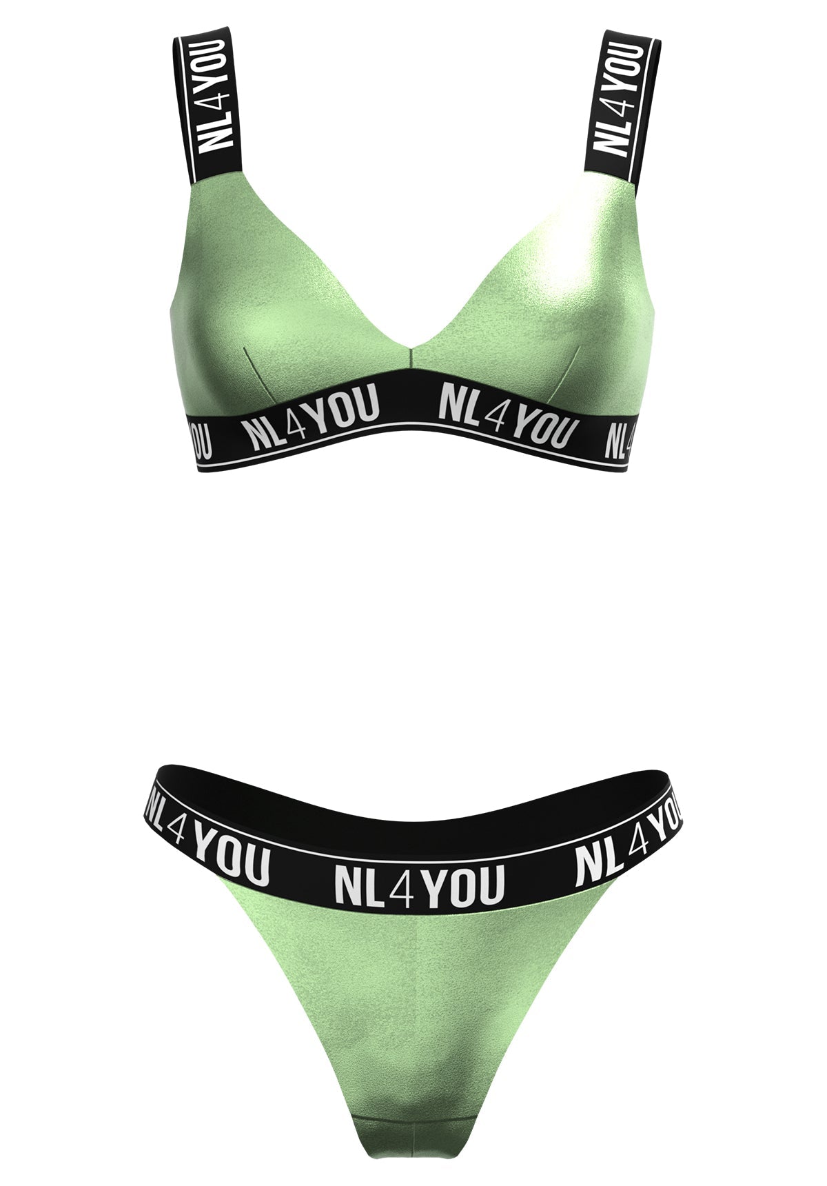 Seniora Silver Green - Costum de baie triunghiular verde Set de 2 piese: braletă și brazilă