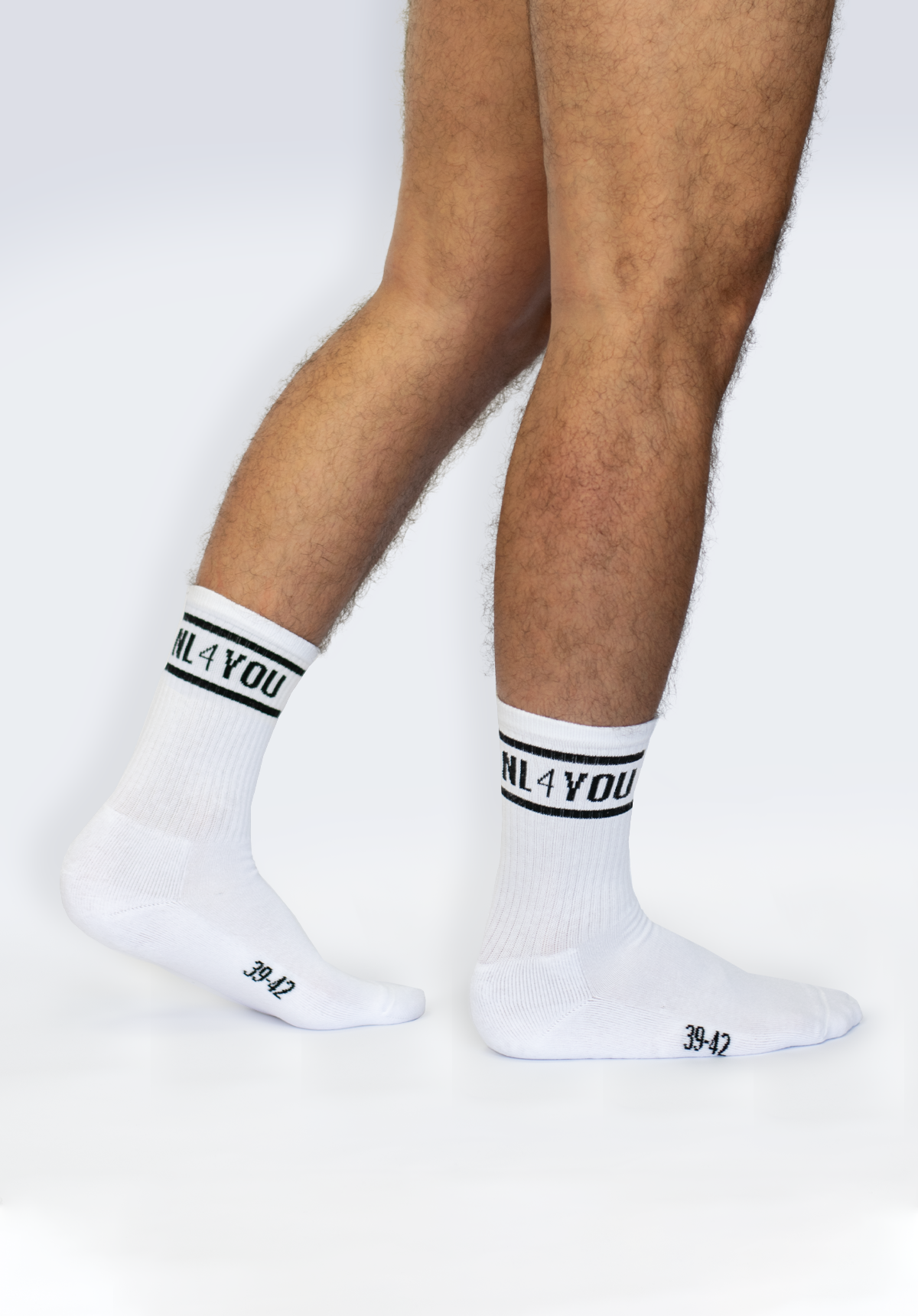 "Signature Stripe" - Șosete lungi albe