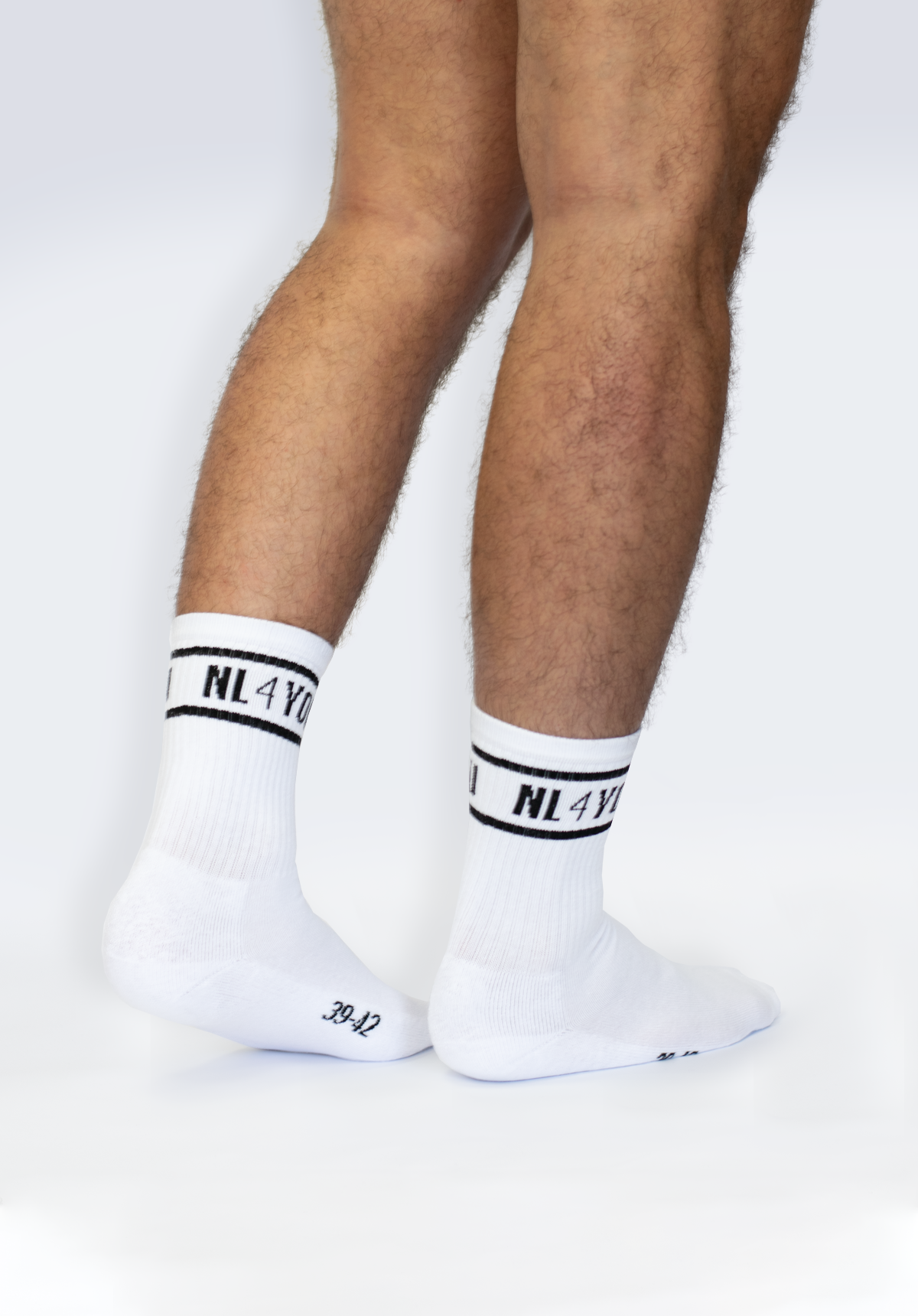 "Signature Stripe" - Șosete lungi albe