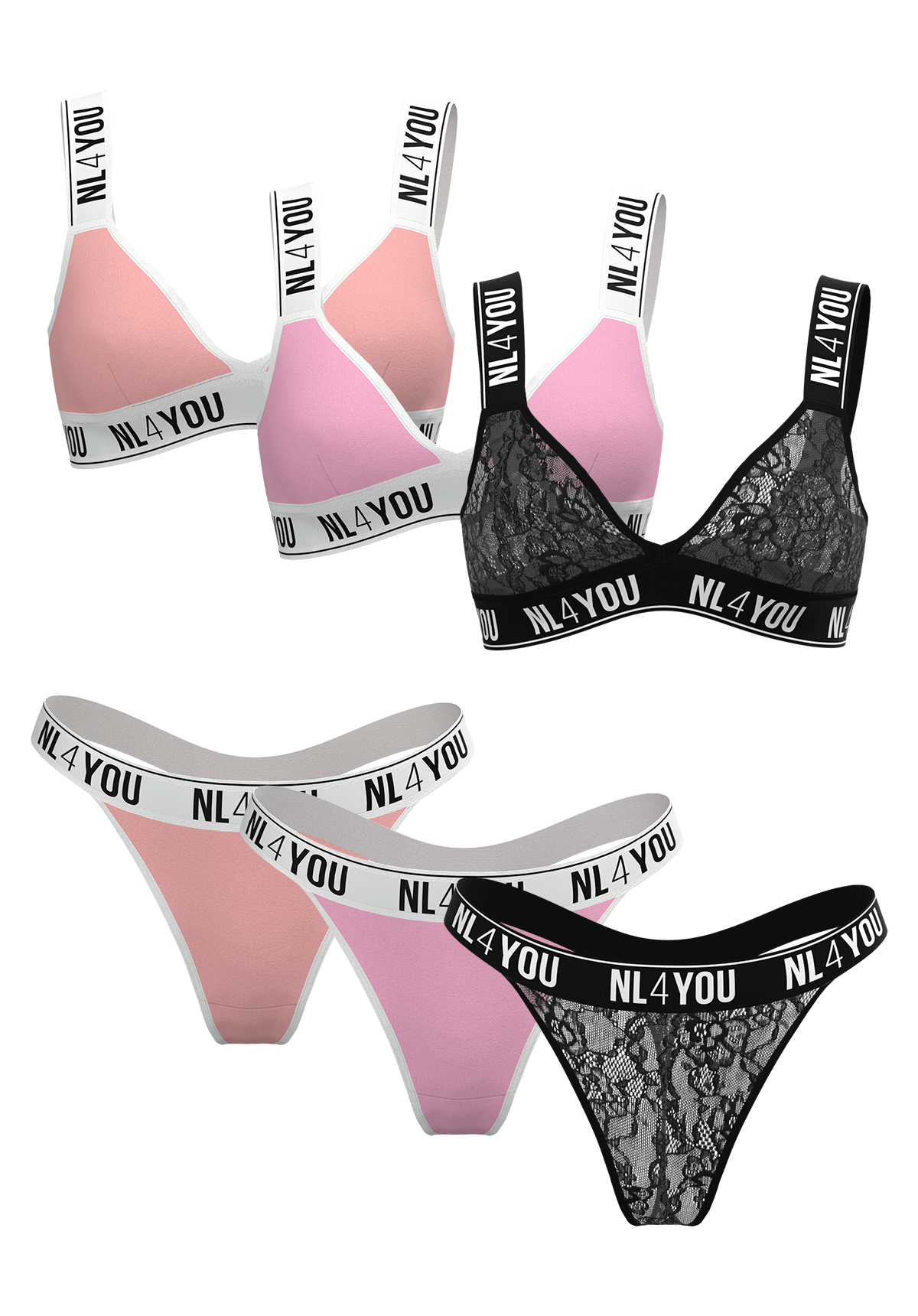 3 Sets for the Price of 2 - Choice of Colors - Promo Pack Lingerie