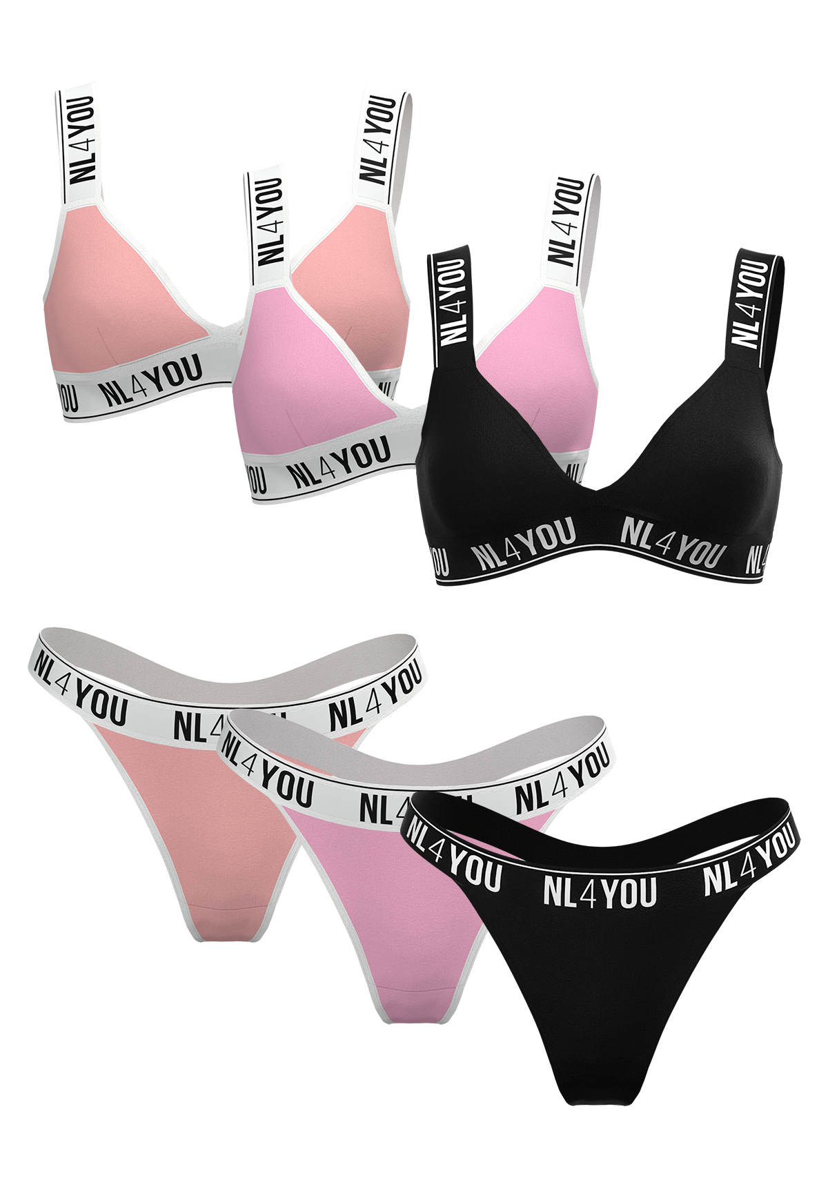 3 Sets for the Price of 2 - Choice of Colors - Promo Pack Lingerie